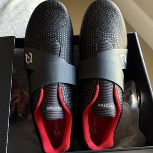 Peloton Black Altos Cycling Shoes with Red Accents